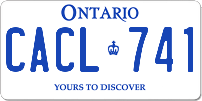 ON license plate CACL741