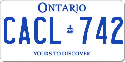 ON license plate CACL742