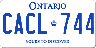 ON license plate CACL744