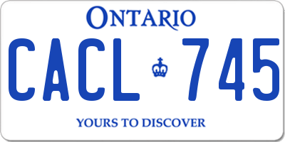 ON license plate CACL745