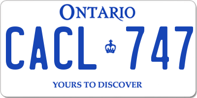 ON license plate CACL747