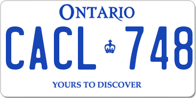 ON license plate CACL748