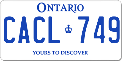 ON license plate CACL749