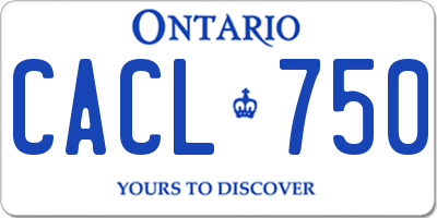 ON license plate CACL750