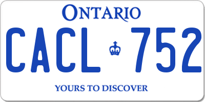 ON license plate CACL752