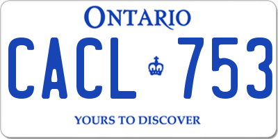 ON license plate CACL753