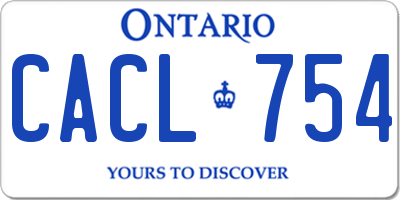 ON license plate CACL754