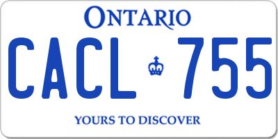 ON license plate CACL755