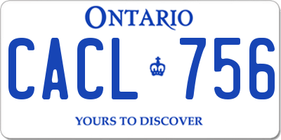 ON license plate CACL756