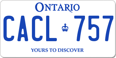 ON license plate CACL757