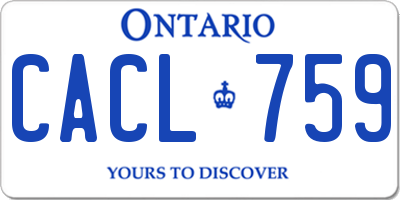 ON license plate CACL759