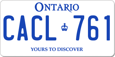 ON license plate CACL761