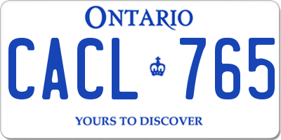 ON license plate CACL765