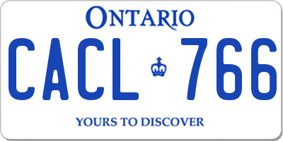 ON license plate CACL766