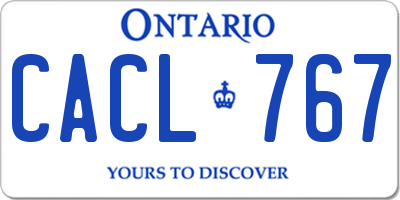 ON license plate CACL767