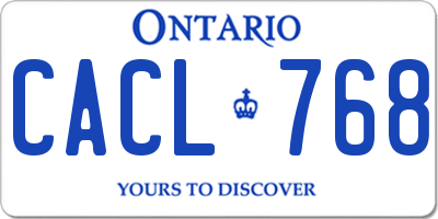 ON license plate CACL768