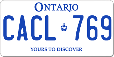 ON license plate CACL769