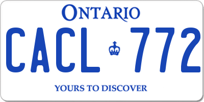 ON license plate CACL772