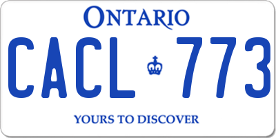 ON license plate CACL773