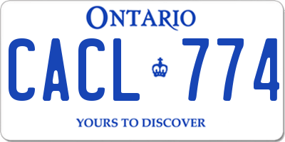 ON license plate CACL774