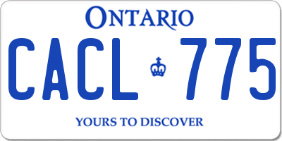 ON license plate CACL775