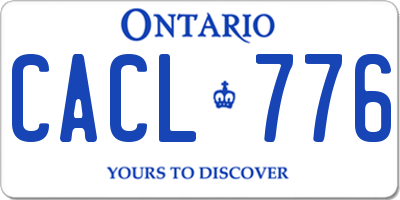 ON license plate CACL776