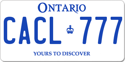 ON license plate CACL777