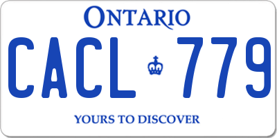 ON license plate CACL779