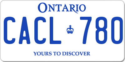 ON license plate CACL780