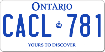 ON license plate CACL781