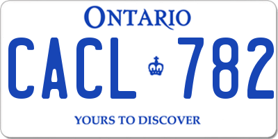 ON license plate CACL782