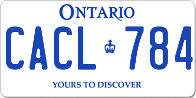 ON license plate CACL784