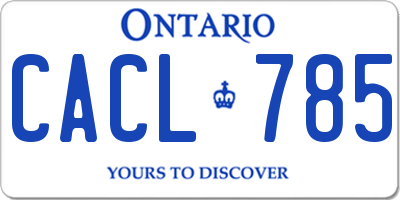 ON license plate CACL785