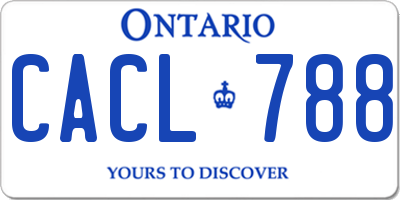 ON license plate CACL788