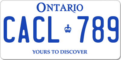 ON license plate CACL789