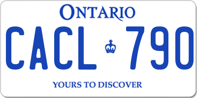 ON license plate CACL790