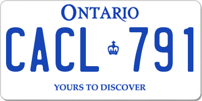 ON license plate CACL791