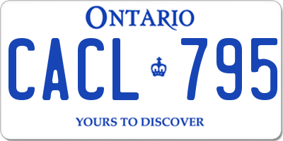 ON license plate CACL795