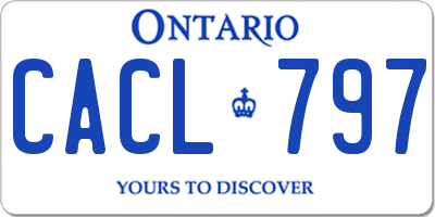 ON license plate CACL797