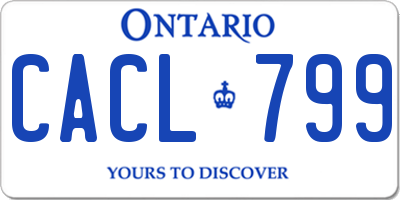 ON license plate CACL799