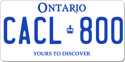 ON license plate CACL800