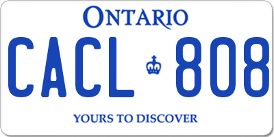 ON license plate CACL808