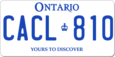 ON license plate CACL810