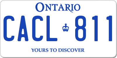 ON license plate CACL811