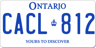 ON license plate CACL812