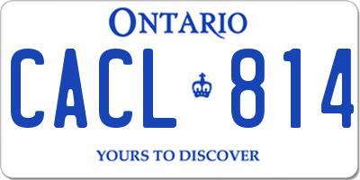 ON license plate CACL814