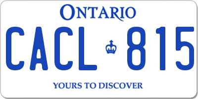 ON license plate CACL815