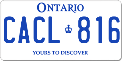 ON license plate CACL816