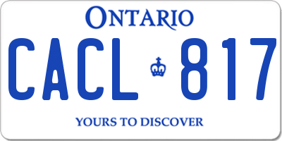 ON license plate CACL817