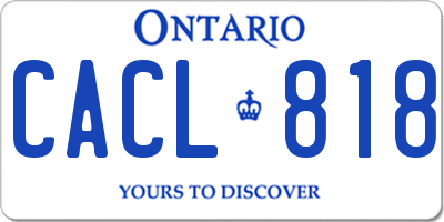 ON license plate CACL818